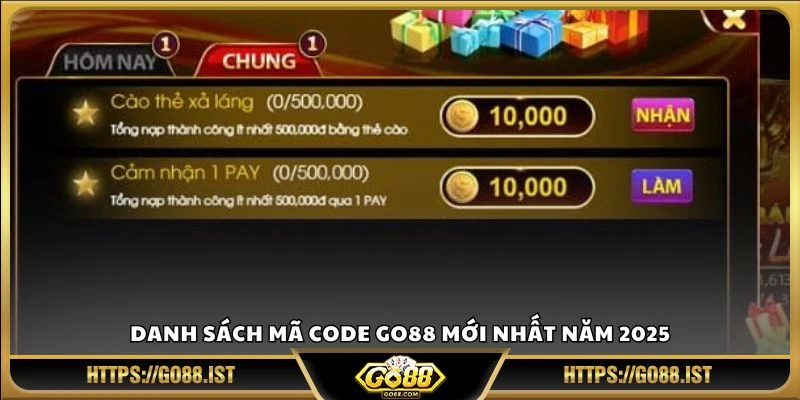 Danh sách mã Code Go88 mới nhất năm 2025