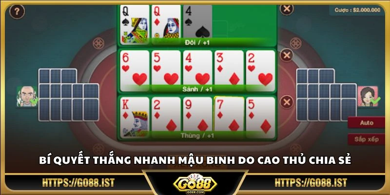 Bí quyết thắng nhanh Mậu Binh do cao thủ chia sẻ