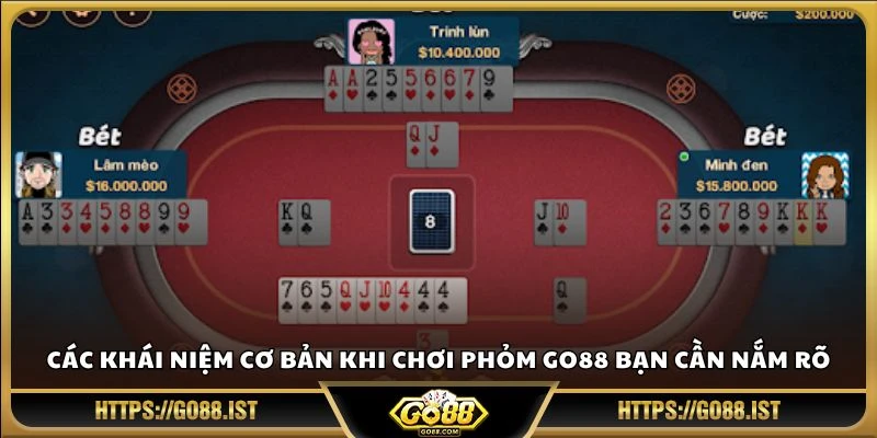 Các khái niệm cơ bản khi chơi Phỏm Go88 bạn cần nắm rõ