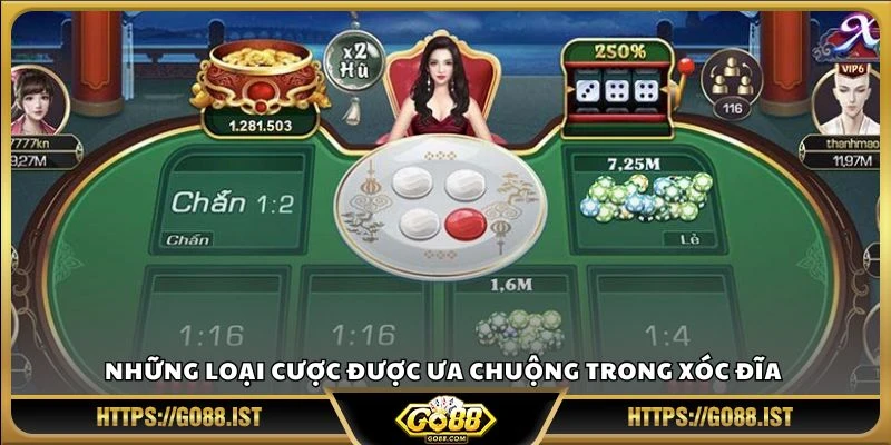 Những loại cược được ưa chuộng trong xóc đĩa